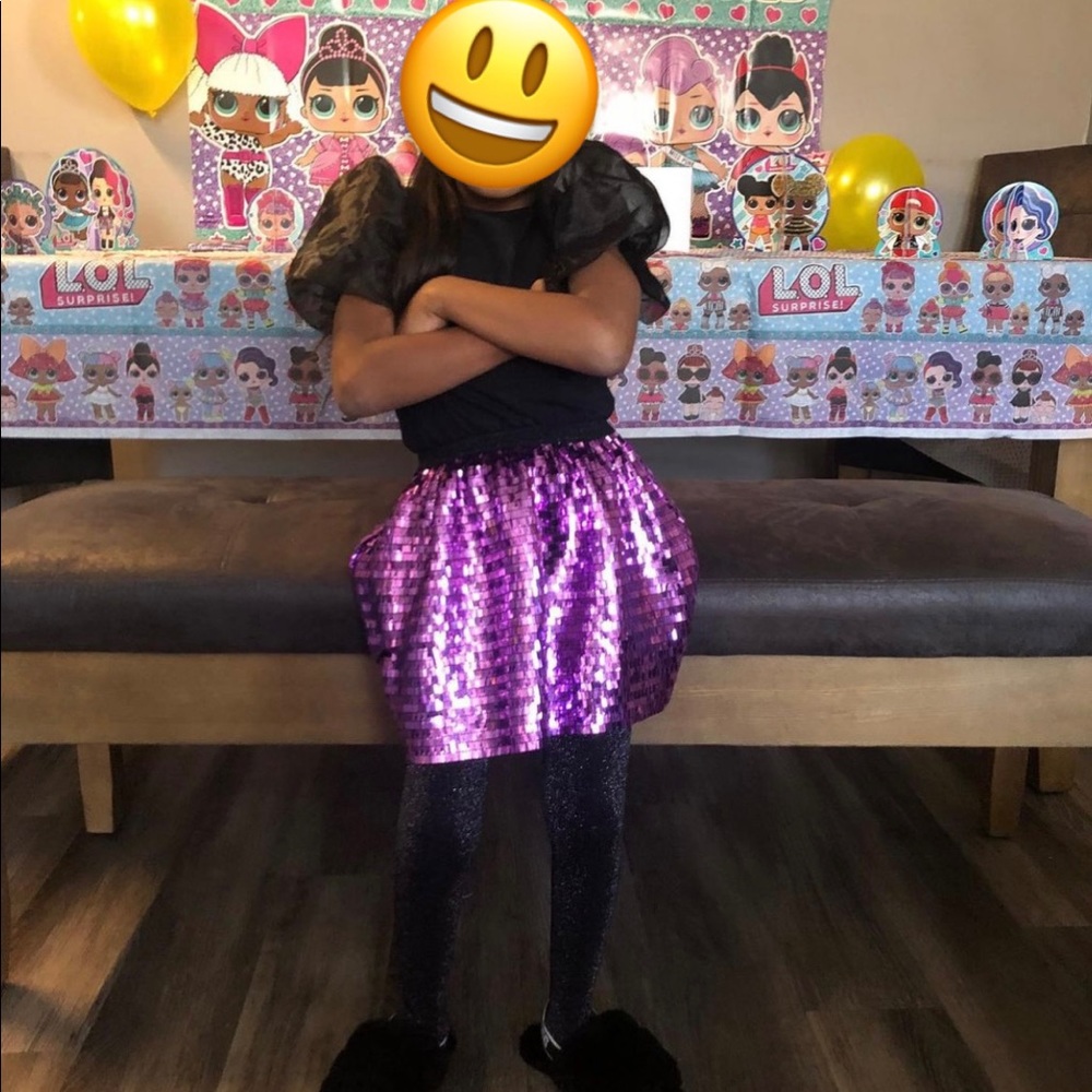 Sequins skirt purple